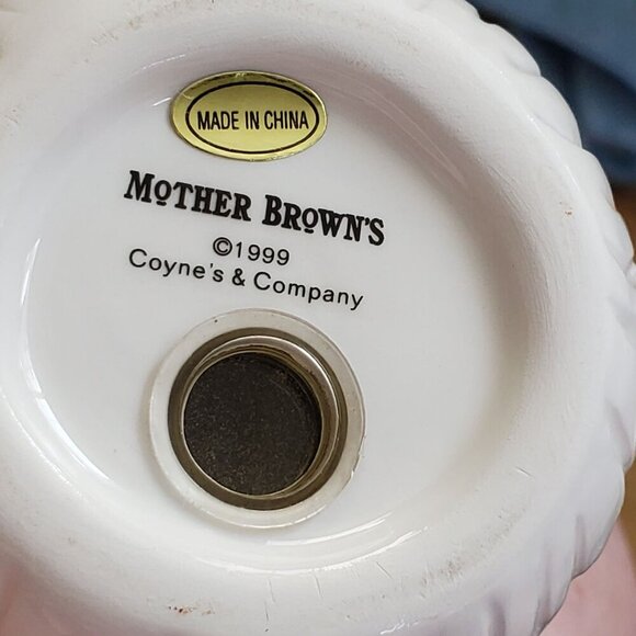 VTG Mother Brown's Santa And Hat Salt & Pepper Shakers Ceramic 1999 Christmas - Picture 3 of 11